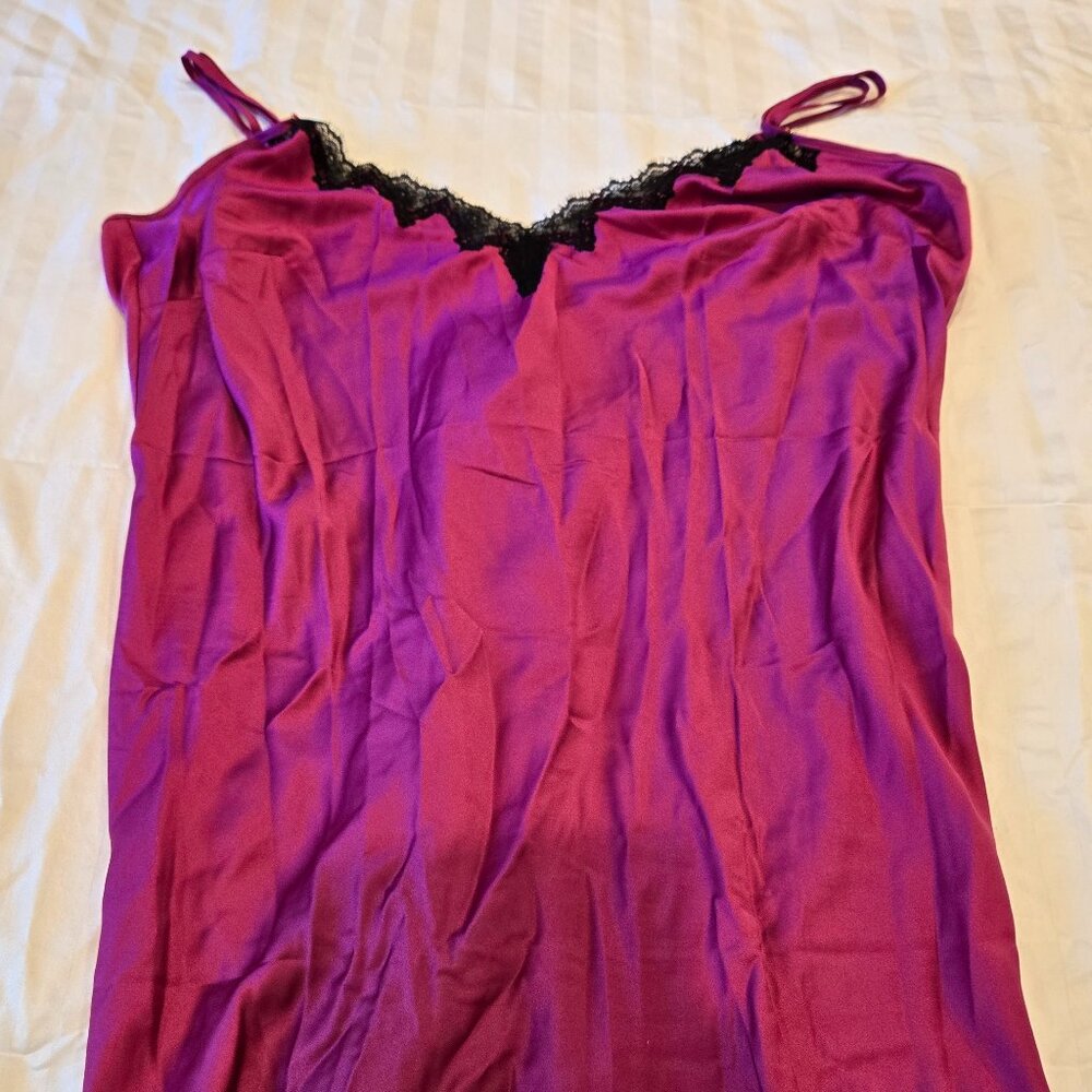Victoria's Secret XXL Very Sexy Satin Rose Lace-Trim Mini Slip Dress Pink